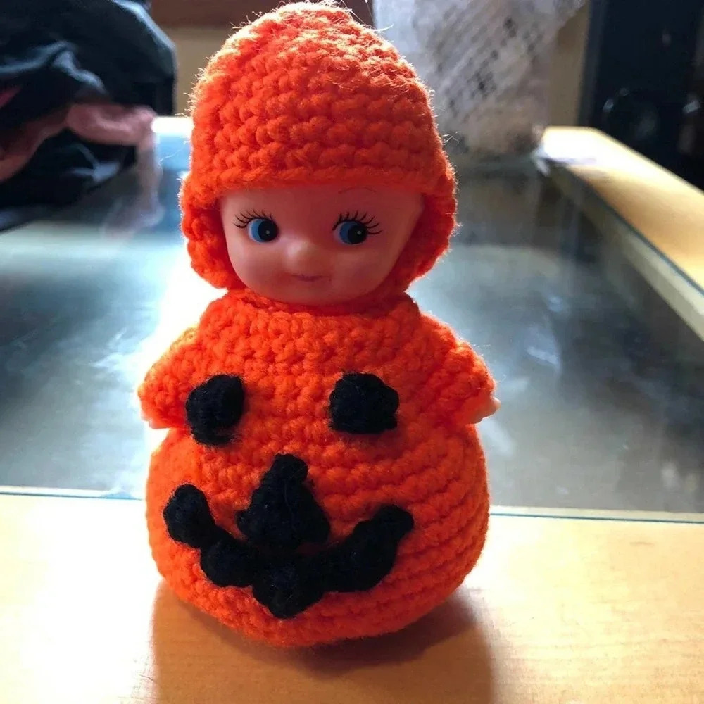 Y2k Handmade Doll dress up Halloween Pumpkin